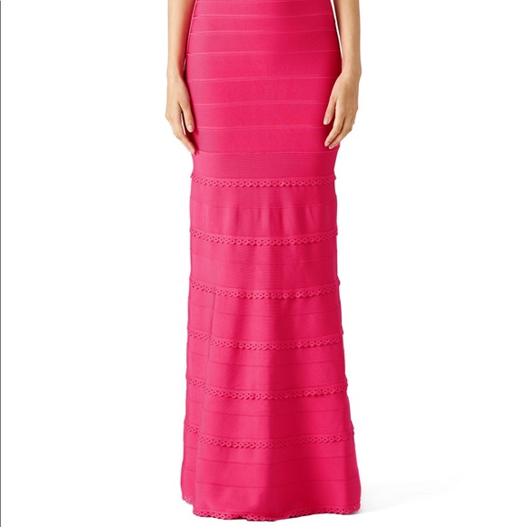 Herve Leger Hot Pink Long Gown Size Small - Picture 2 of 9